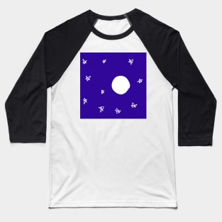 blue purple night moon watercolor design Baseball T-Shirt